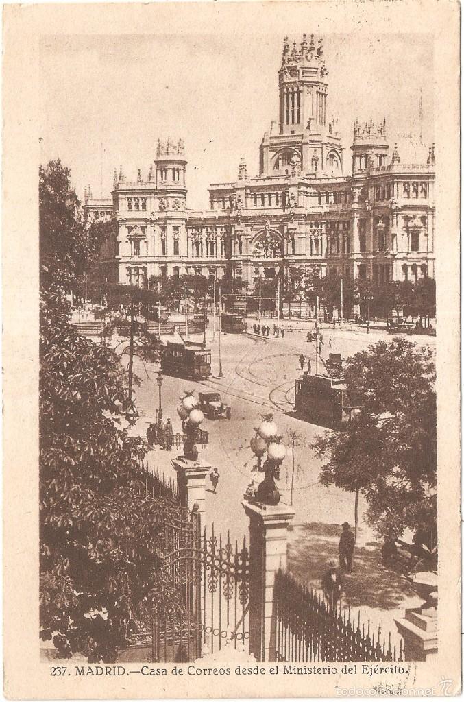 Postales: MADRID CASA DE CORREOS DESDE EL MINISTERIO DEL EJERCITO 1930