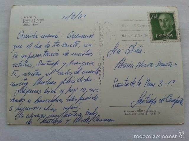 Postales: POSTAL -- MADRID - PUERTA DE ALCALA -- USADA -- - Foto 2