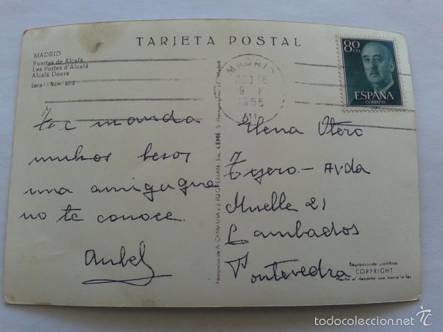 Postales: POSTAL -- MADRID - PUERTA DE ALCALA -- USADA -- - Foto 2