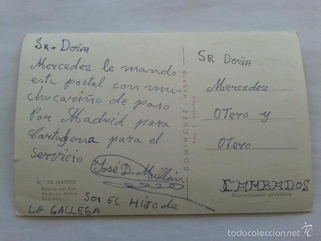 Postales: POSTAL -- N&ordm; 20 - MADRID - PUERTA DEL SOL -- USADA -- - Foto 2