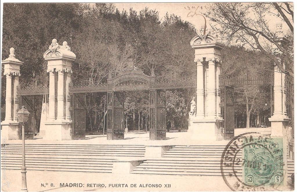 Postales: MADRID RETIRO PUERTA DE ALFONSO XII 1911