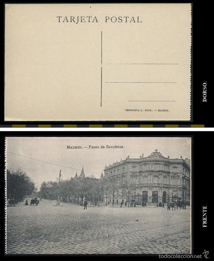 Postales: Madrid. Paseo de Recoletos. - Foto 1