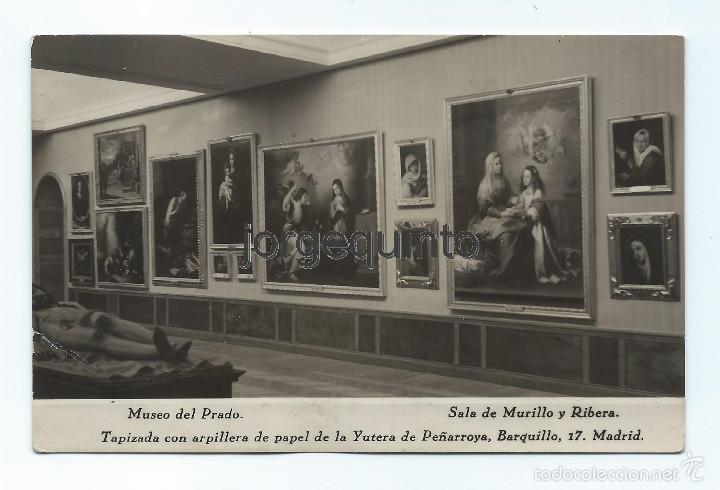 Postales: POSTAL. MUSEO DEL PRADO. SALA DE MURILLO Y RIBERA. TAPIZADA CON ARPILLERA DE PAPEL DE LA...A&Ntilde;O 1949.