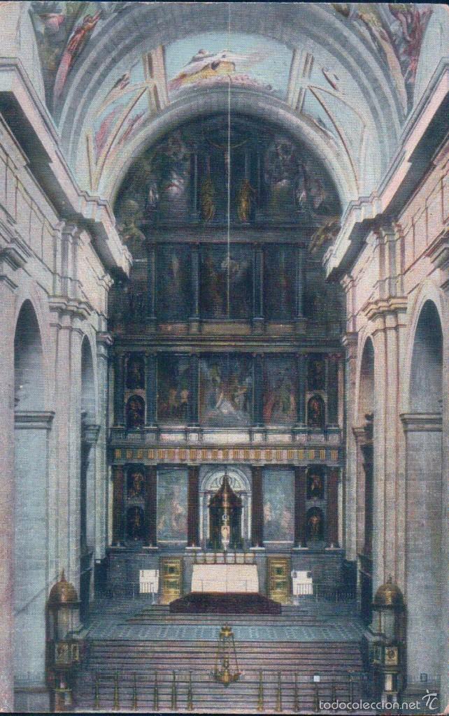 Postales: POSTAL MONASTERIO DEL ESCORIAL.- RETABLO DEL ALTAR MAYOR BASILICA - SIN EDICION