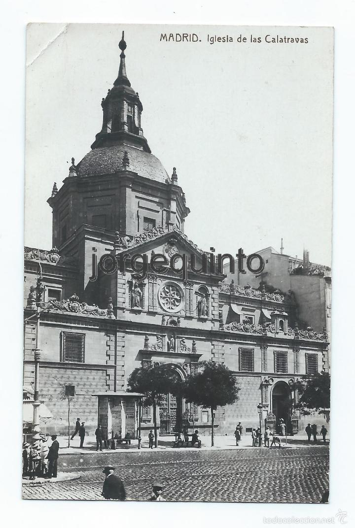 Postales: POSTAL. MADRID. IGLESIA DE LOS CALATRAVAS. THOM&Aacute;S. - Foto 1