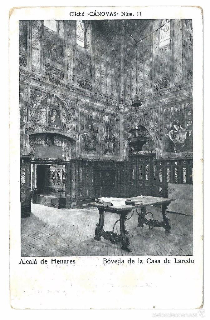Postales: ALCALA DE HENARES - BOVEDA DE CASA DE LAREDO - CLICHE CANOVAS - CON SELLO DE REVISTA LA FOTOGRAFIA