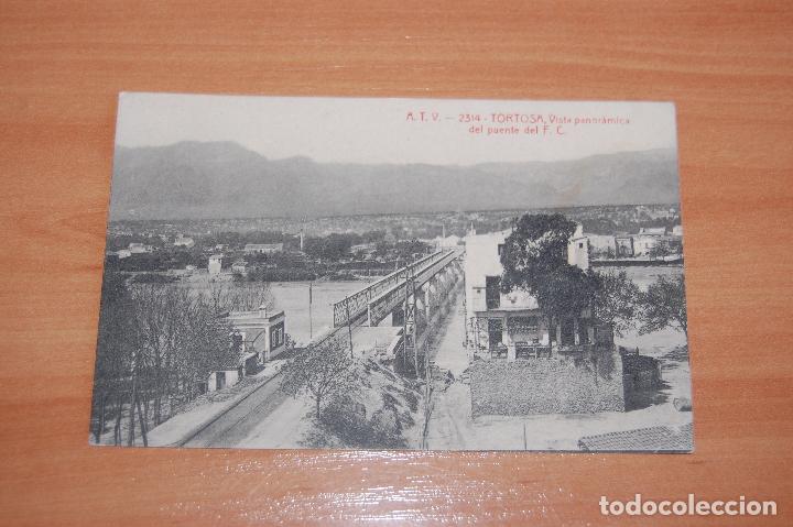 Cartes Postales: ANTIGUA POSTAL FOTOGRAFICA TORTOSA VISTA PANORAMICA DEL PUENTE DEL F.C FERROCARRIL SIN CIRCULAR