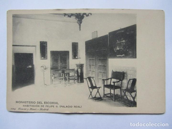 Postales: Postal antigua del Monasterio del Escorial. Habitaci&oacute;n de Felipe II. Hauser y Menet. Sin Circular