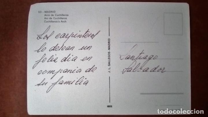 Postales: POSTAL MADRID - ARCO DE CUCHILLEROS - Foto 2