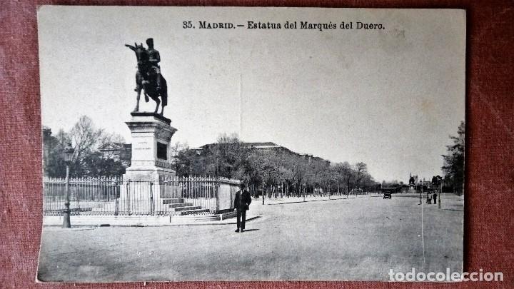 Postales: POSTAL MADRID - ESTATUA DEL MARQUES DEL DUERO - Foto 1