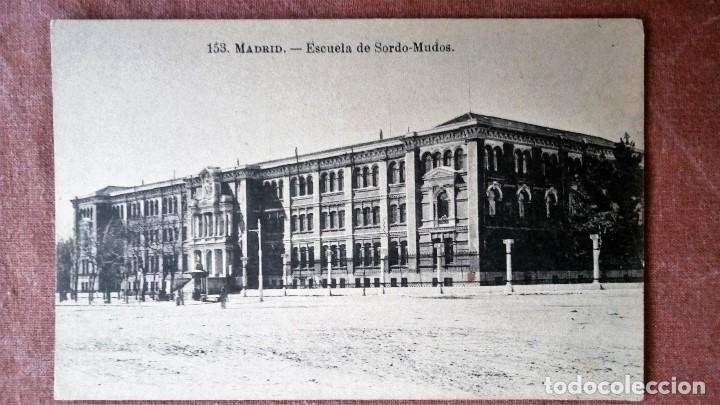Postales: POSTAL MADRID - ESCUELA DE SORDO-MUDOS - Foto 1