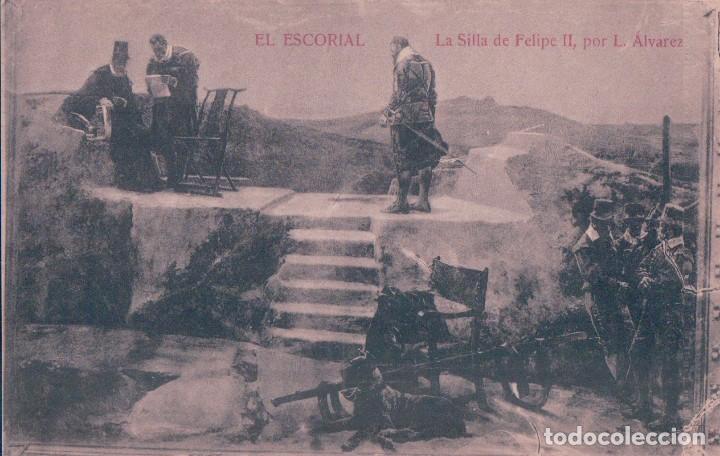 Postales: POSTAL EL ESCORIAL - LA SILLA DE FELIPE II POR L. ALVAREZ - HIJO DE NICOLAS SERRANO