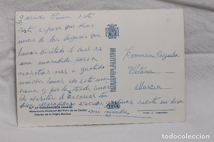 Postales: POSTAL RECUERDO DEL VALLE DE LOS CAIDOS, CUELGAMUROS, INTERIOR DE LA CRIPTA - Foto 2