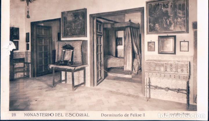 Postales: POSTAL MONASTERIO DEL ESCORIAL - DORMITORIO DE FELIPE II - ROISIN 28