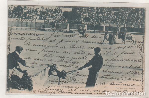 Postkarten: Postal serie toros num 66 Alvaradito en un quite Fot Laurent. Reverso sin dividir Circulada.
