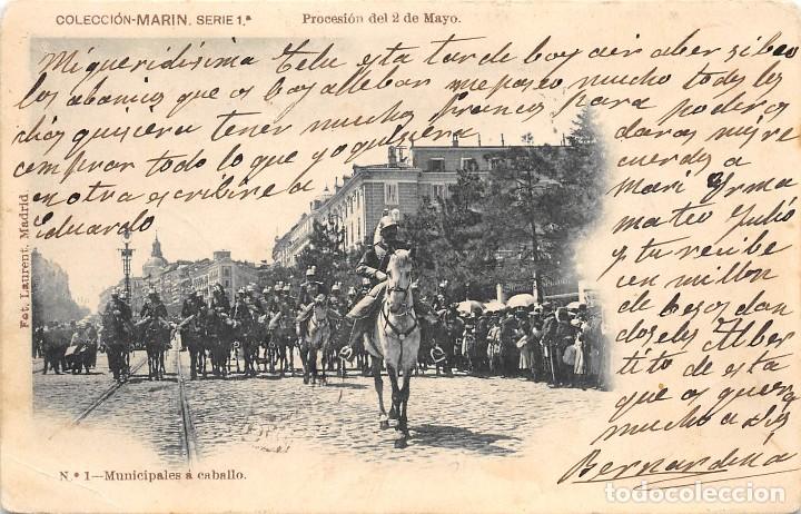 Postcards: PROCESI&Oacute;N DEL 2 DE MAYO.- MUNICIPALES A CABALLO