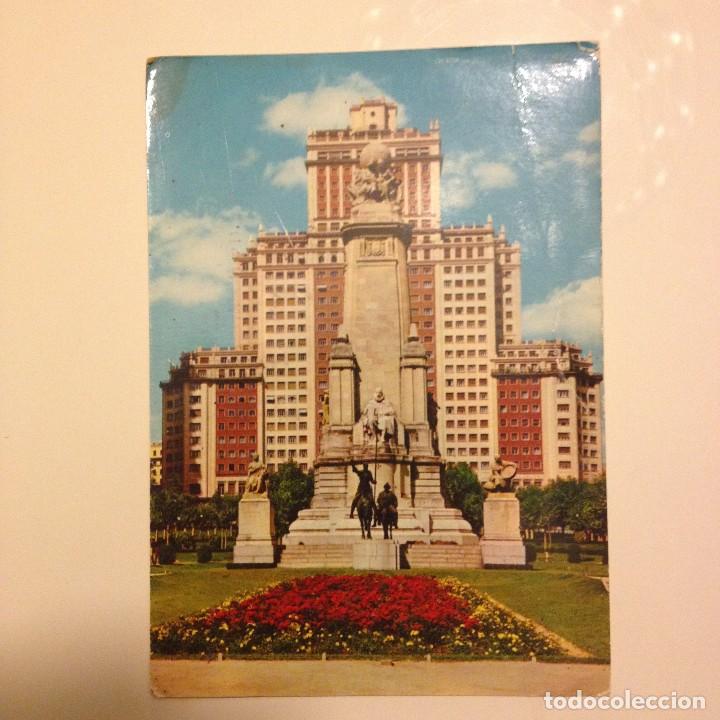 Postales: MADRID. N&ordm;2.005 Monumento a Cervantes y Edificio Espa&ntilde;a - Foto 1
