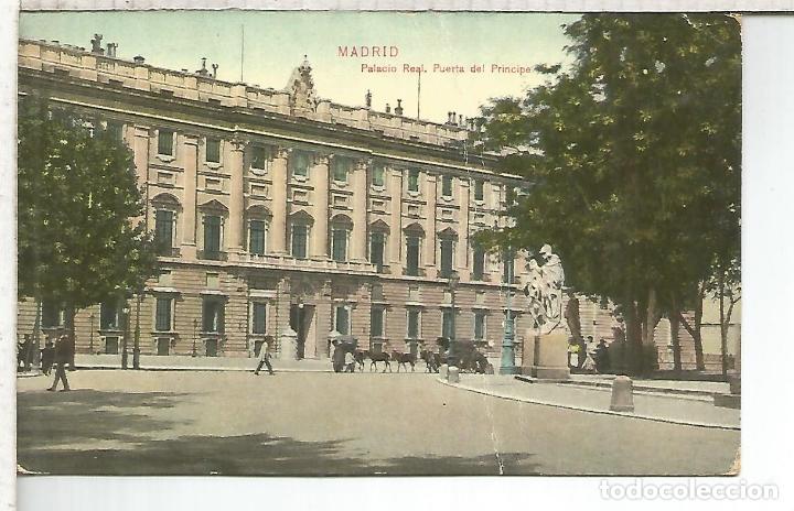 Postales: MADRID PALACIO REAL ESCRITA 1912 - Foto 1