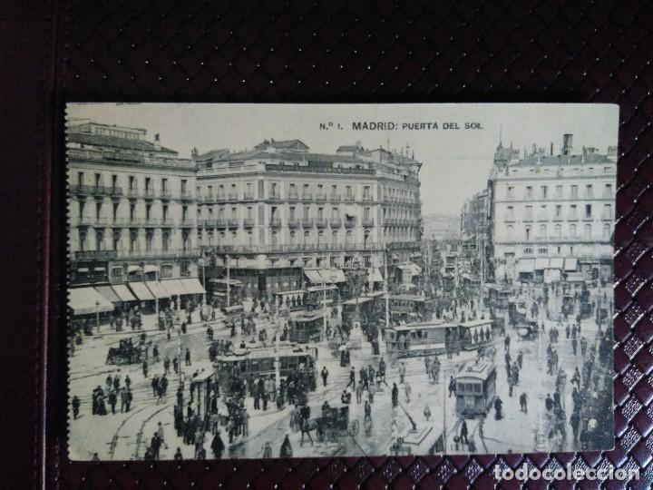 Postales: PUERTA DEL SOL.  N&Uacute;M 1 . MADRID.  SIN CIRCULAR. - Foto 1