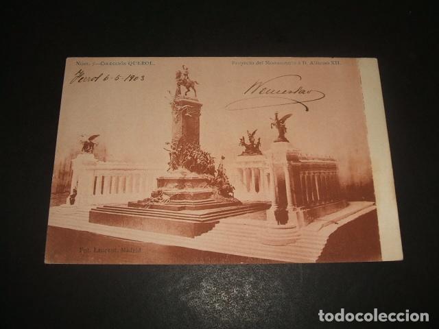 Postales: MADRID PROYECTO DE MONUMENTO A ALFONSO XII - Foto 1