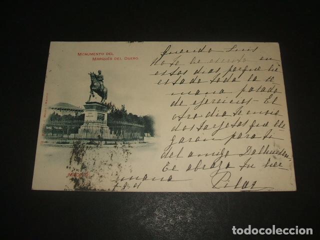 Postales: MADRID MONUMENTO DEL MARQUES DEL DUERO - Foto 1
