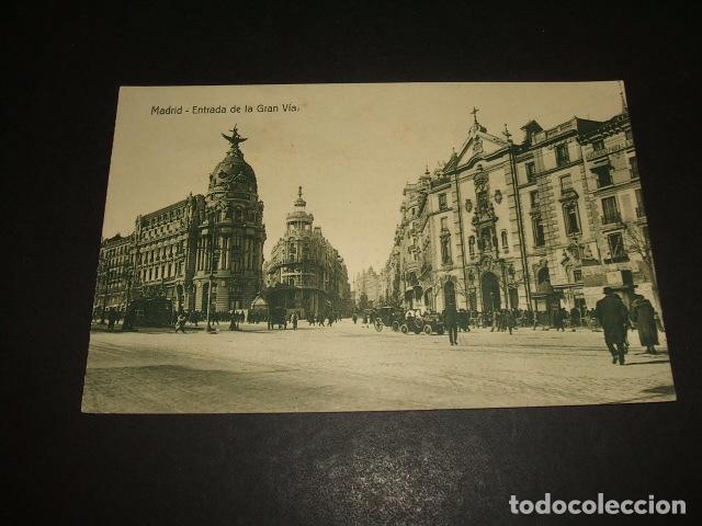 Postales: MADRID ENTRADA DE LA GRAN VIA - Foto 1