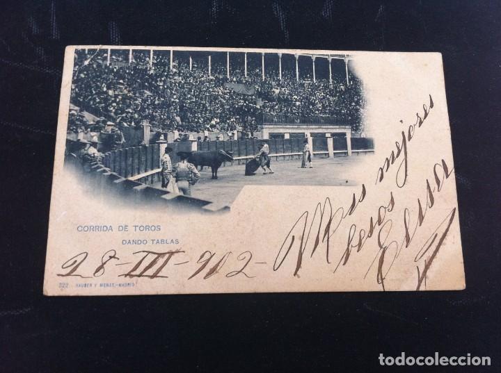 Postales: POSTAL. CORRIDA DE TOROS. DANDO TABLAS. HAUSER Y MENET.