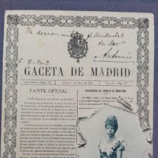 Postales: POSTAL SERIE PERIODICOS Nº 12 GACETA DE MADRID MONARQUIA EDIC HAUSER Y MENET PERFECTA CONSERVAC 1902