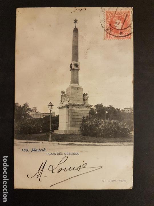 Postales: MADRID PLAZA DEL OBELISCO - Foto 1