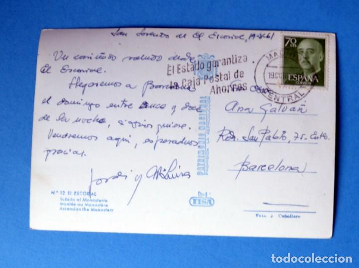Postales: POSTAL DEL ESCORIAL: SUBIDA AL MONASTERIO - Foto 2