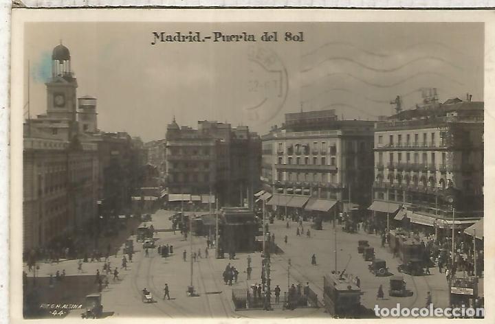 Postales: MADRID PUERTA DEL SOL ESCRITA 1932 - Foto 1