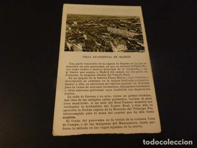 Postales: MADRID VISTA OCCIDENTAL - Foto 1