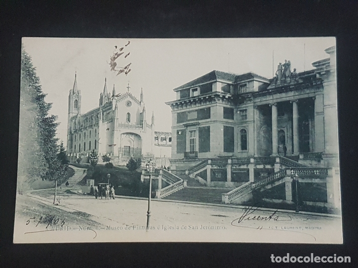 Postales: MADRID MUSEO DE PINTURAS E IGLESIA DE SAN JERONIMO - Foto 1