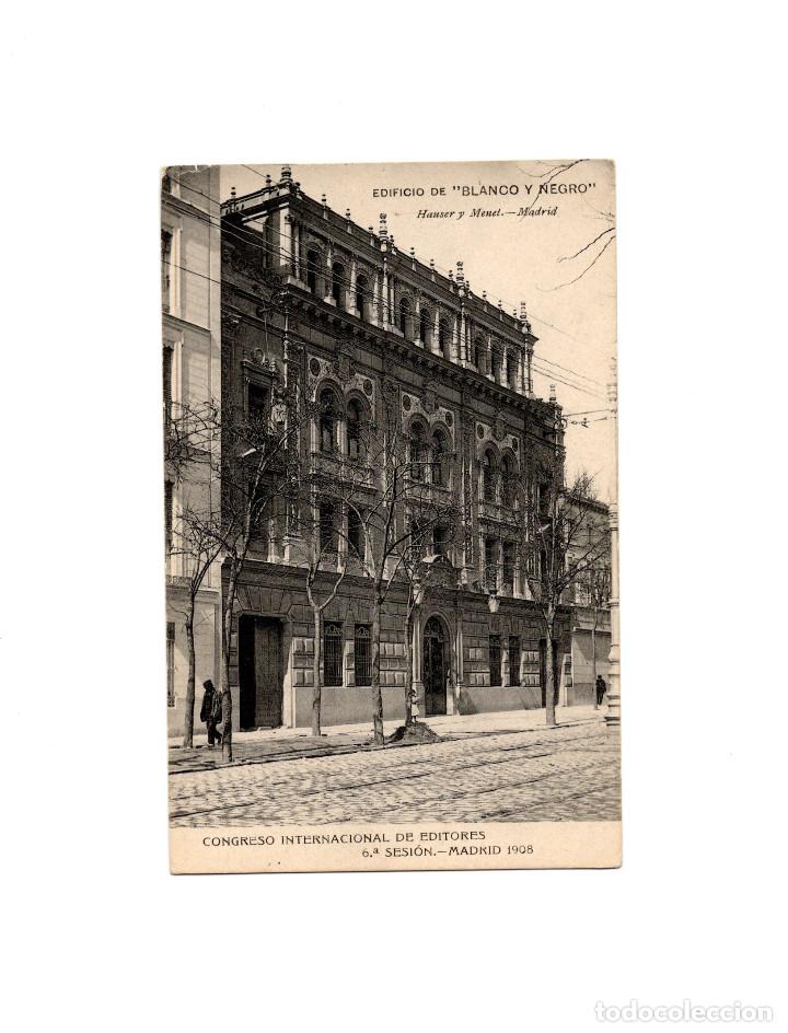 Postales: MADRID.- EDIFICIO BLANCO Y NEGRO. CONGRESO INTERNACIONAL DE EDITORES. HAUSER Y MENET. - Foto 1