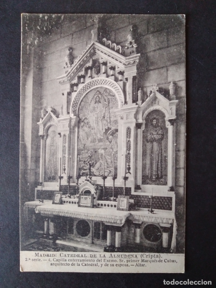 Postales: MADRID CATEDRAL DE LA ALMUDENA CRIPTA CAPILLA MARQUES DE CUBAS - Foto 1