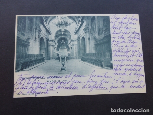 Postales: MONASTERIO DEL ESCORIAL MADRID TEMPLO EL CORO - Foto 1