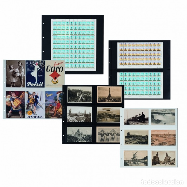Postcards: 5 HOJAS NEGRAS,  para postales MODERNAS 148x105mm. Tama&ntilde;o: 350x335mm.