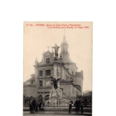 Postales: MADRID.- IGLESIA DE SANTA MARIA Y MONUMENTO A LAS VICTIMAS DE LA BOMBA, 31 MAYO 1906.. Lote 176486503