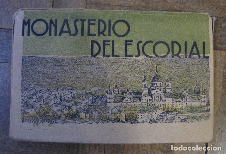Postales: Monasterio del Escorial. Carpeta desplegable de 18 fotos. N&ordm; 2. Sepia. Fot&oacute;grafo Roisin.