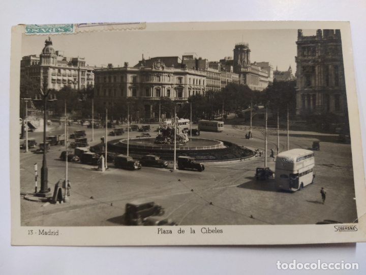 Postcards: MADRID-PLAZA DE LA CIBELES-AUTOCAR-13-FOTOGRAFICA SOBERANAS-VER REVERSO-(63.055)
