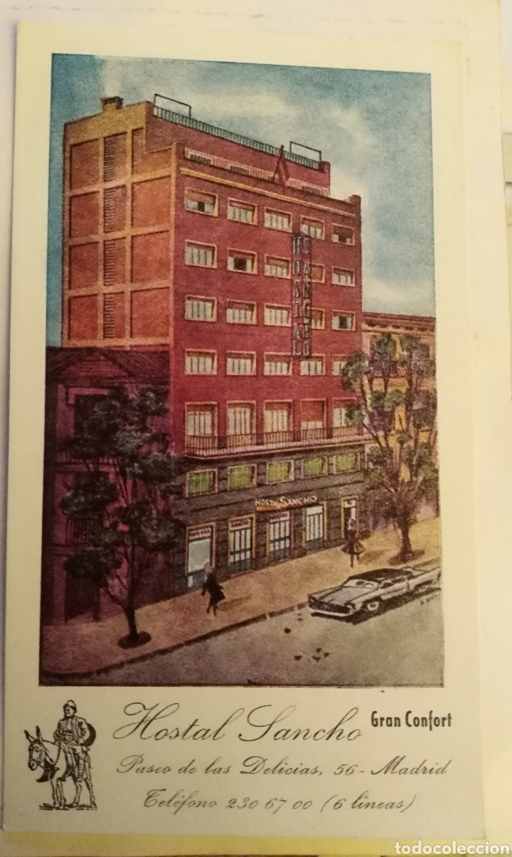 Postales: Hostal Sancho, Madrid, 1960 - Foto 1