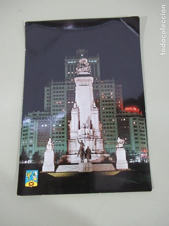 Postales: Madrid - Monumento a Cervantes y Edificio Espa&ntilde;a - Escrita - Foto 1