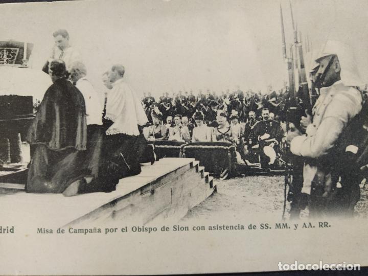 Postales: MADRID-MISA DE CAMPA&Ntilde;A POR EL OBISPO DE SION-REVERSO SIN DIVIDIR-POSTAL ANTIGUA-(65.869)