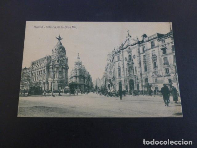 Postales: MADRID ENTRADA DE LA GRAN VIA - Foto 1