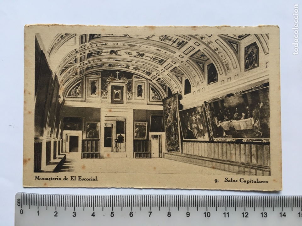 Postcards: POSTAL. MONASTERIO DEL ESCORIAL. SALAS CAPITULARES. HUECOGRABADO HAUSER Y MENET. H. 1945?.