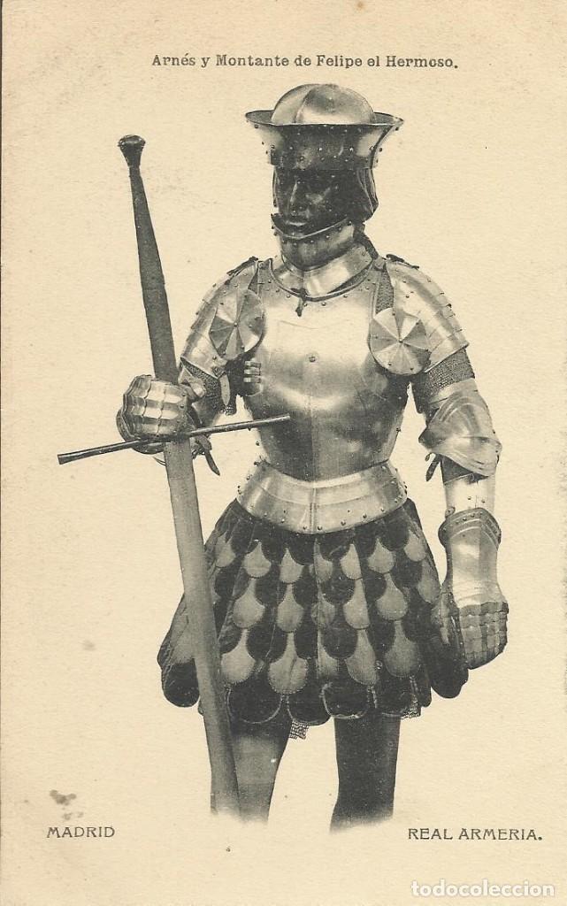 Postales: Hauser y Menet. Arn&eacute;s y montante de Felipe el Hermoso. Real Armer&iacute;a. Postal.