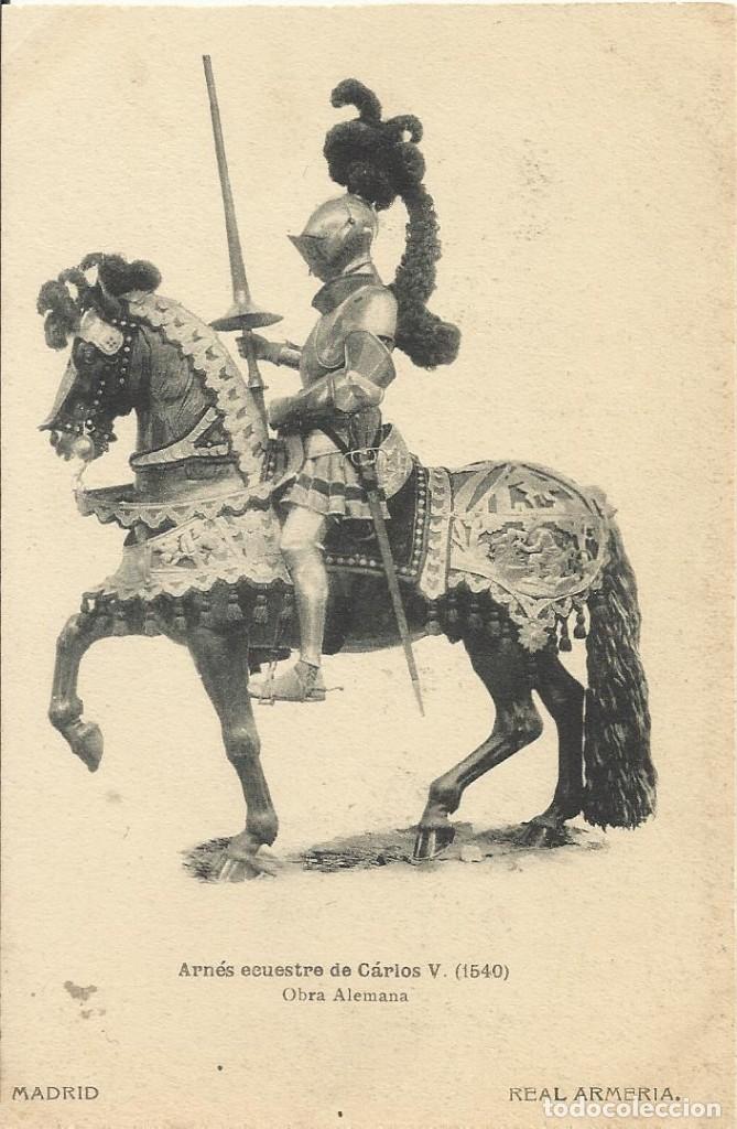 Postales: Hauser y Menet. Arn&eacute;s ecuestre de Carlos V (1540). Real Armer&iacute;a. Postal.