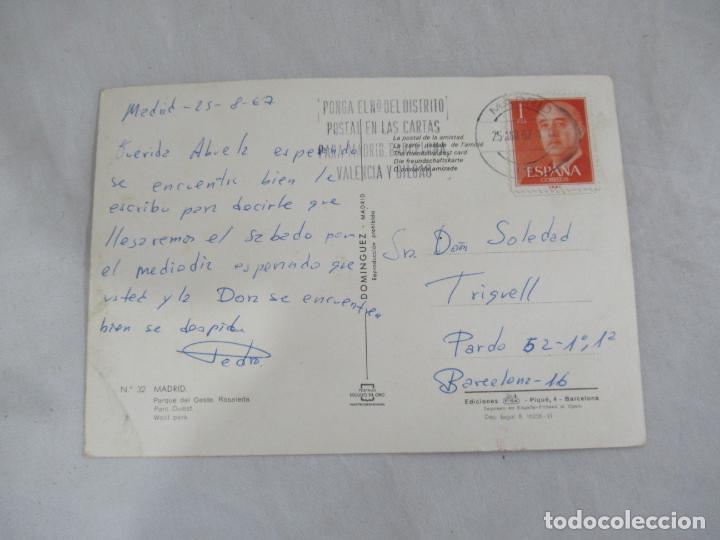 Postales: Madrid - Parque del Oeste. Rosaleda - Circulada - Foto 2