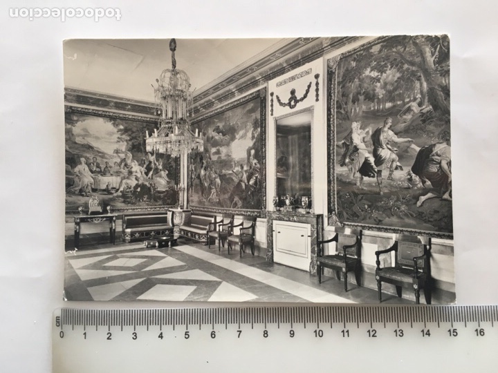 Postais: POSTAL. EL ESCORIAL. PALACIO DE LOS BORBONES. C&Aacute;MARA. TAPICES. FOTO J. CEBOLLERO. PATRIM. NAC.H.1965