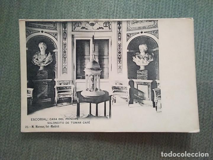 Postkarten: POSTAL ESCORIAL CASA DEL PRINCIP&Ntilde;E SALONCITO DE TOMAR CAFE